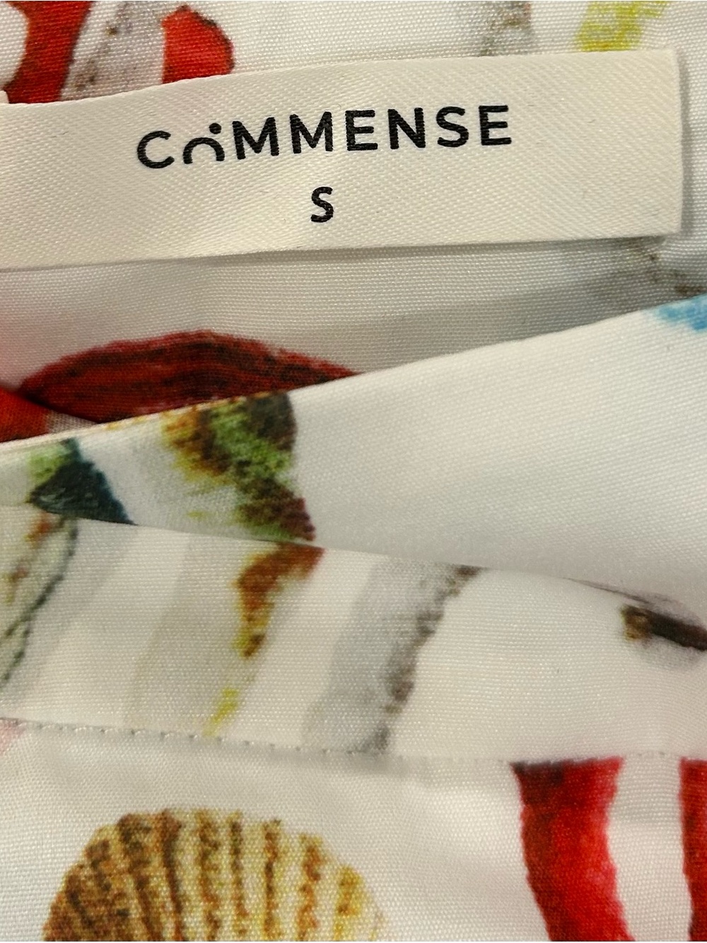 NWT COMMENSE Coastal Seashell Print Crop Top Tiered Maxi Skirt Set Size Small - Picture 3 of 3